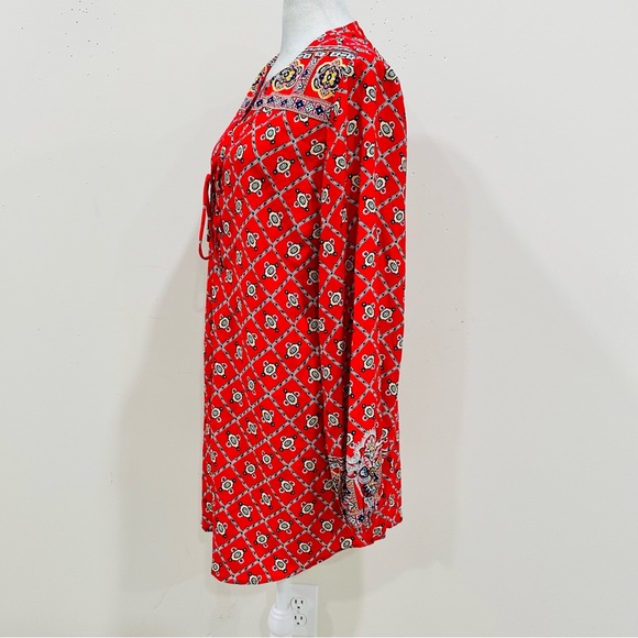 Nanette Lepore Swim Cover-Up Red Patterned Tunic Size L - Picture 2 of 8